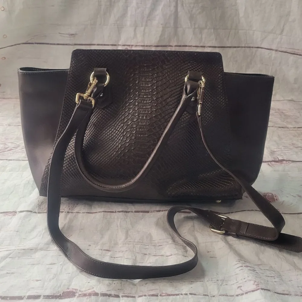 Cuore & Pelle Musette‎ Carryall Leather Satchel NWT